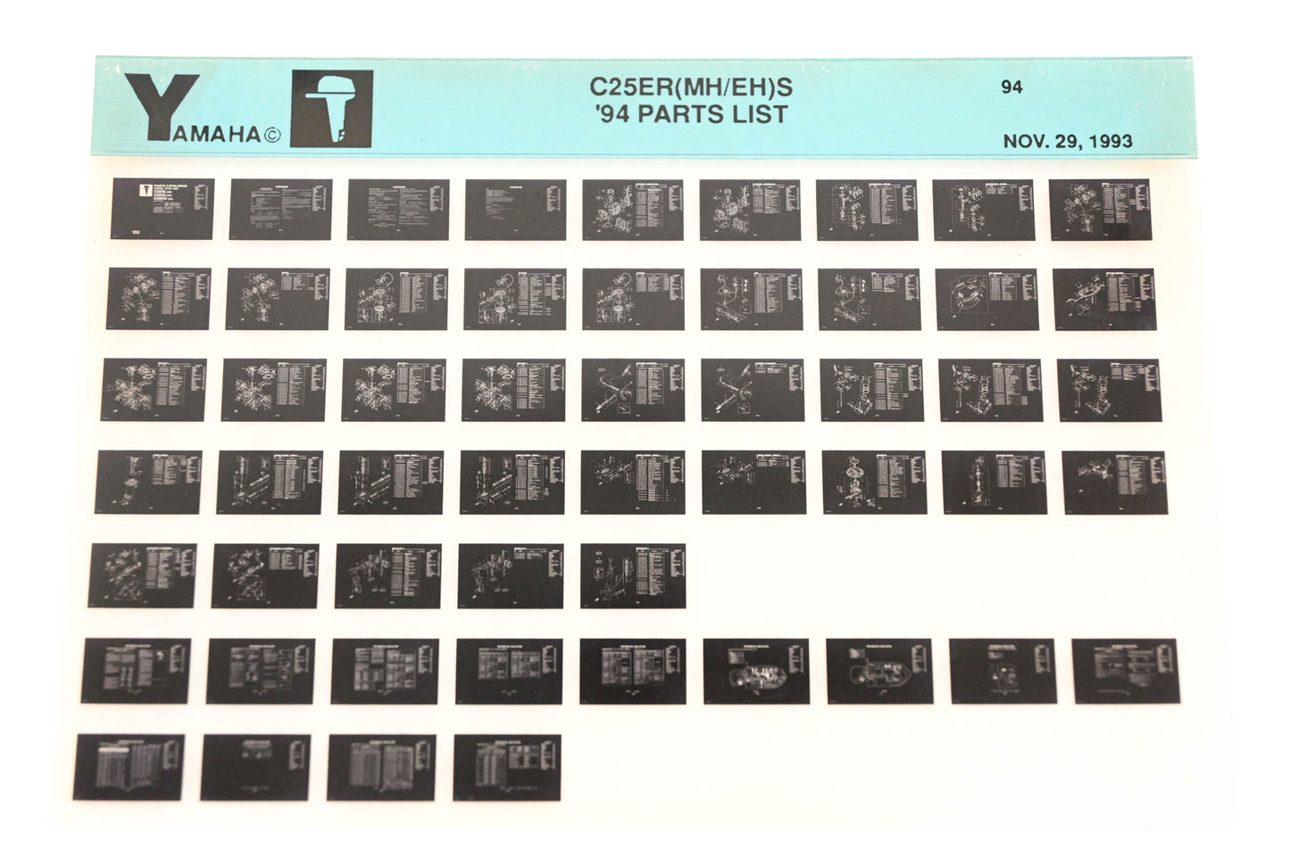 OEM Yamaha YN005-69 1994 C25ER(MH/EH)S Parts List Microfiche