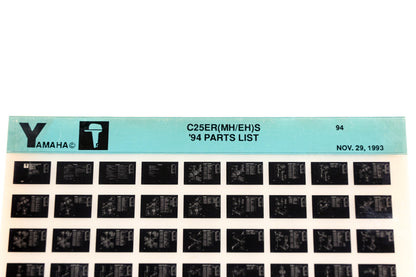 OEM Yamaha YN005-69 1994 C25ER(MH/EH)S Parts List Microfiche