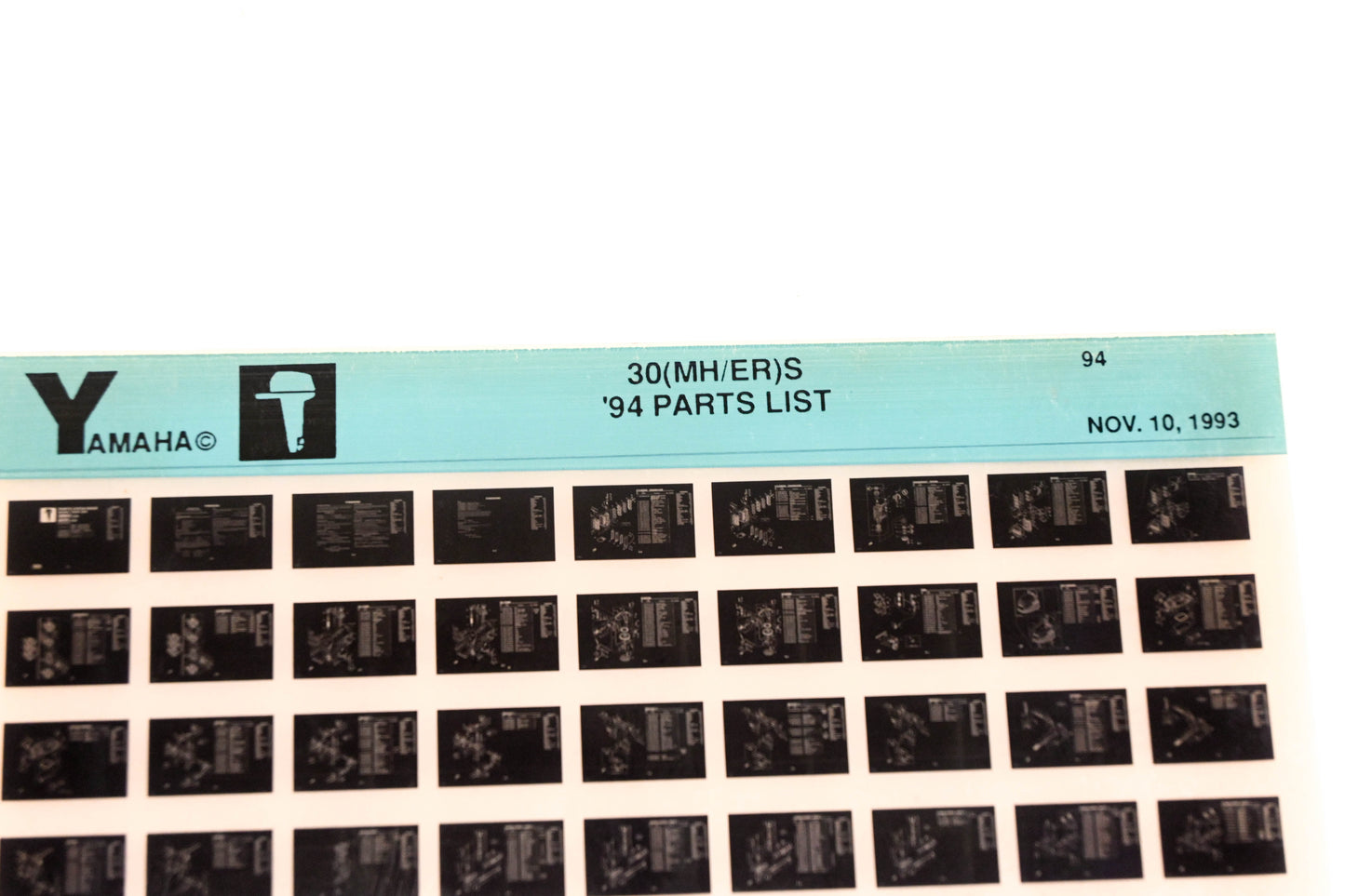OEM Yamaha YN005-70 1994 30(MH/ER)S Parts List Microfiche