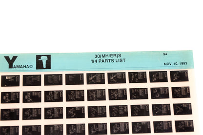 OEM Yamaha YN005-70 1994 30(MH/ER)S Parts List Microfiche