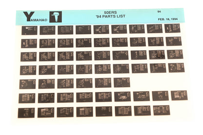 OEM Yamaha YN005-71 1994 50ERS Parts List Microfiche