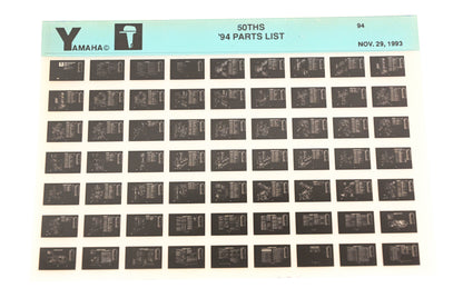 OEM Yamaha YN005-72 1994 50THS Parts List Microfiche