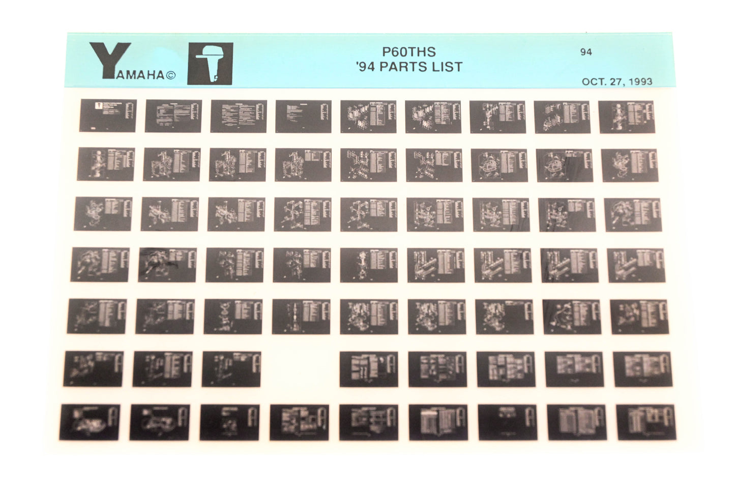 OEM Yamaha YN005-75 1994 P60THS Parts List Microfiche
