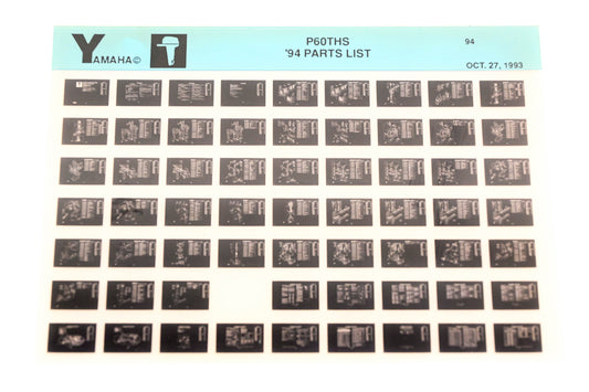 OEM Yamaha YN005-75 1994 P60THS Parts List Microfiche