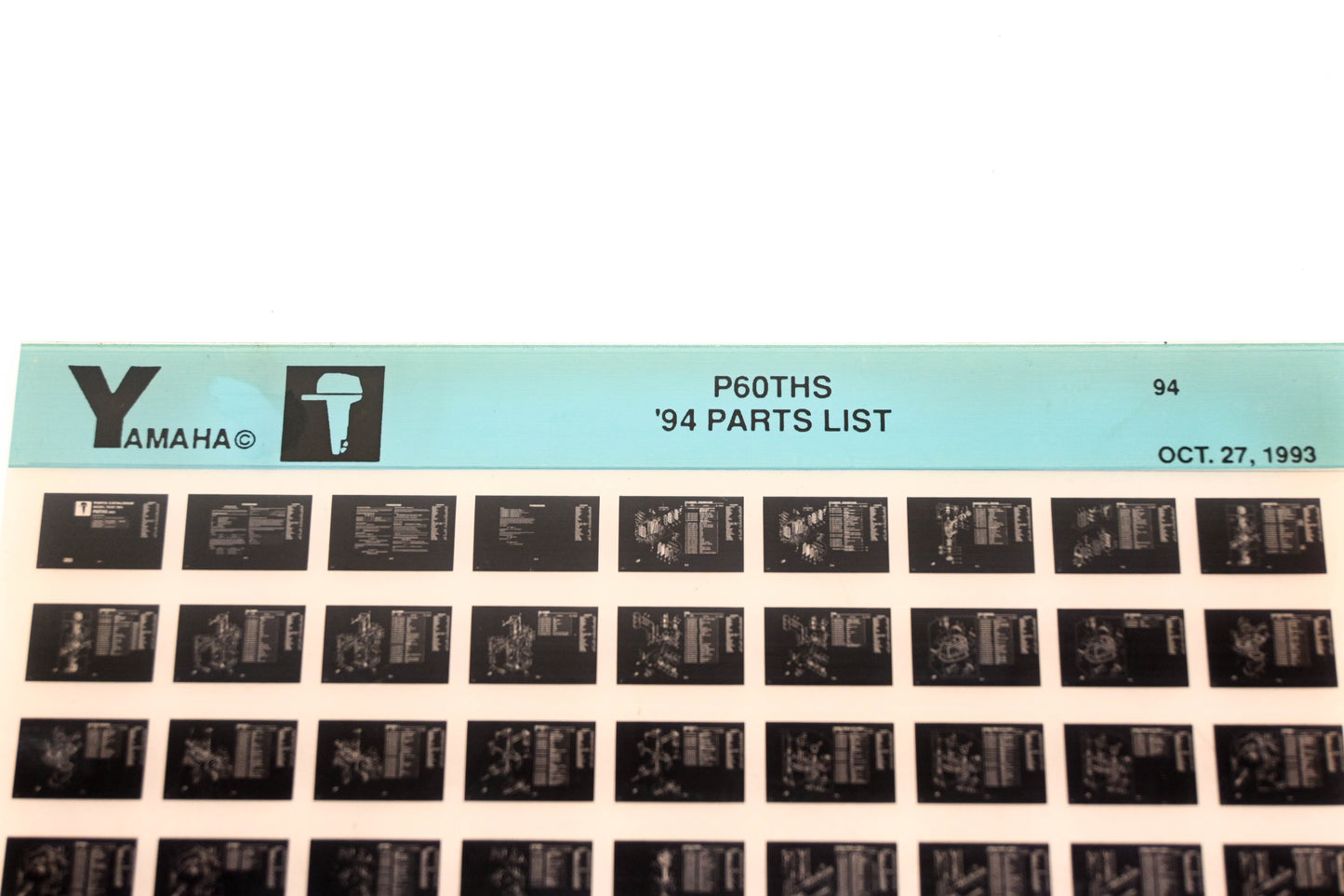 OEM Yamaha YN005-75 1994 P60THS Parts List Microfiche