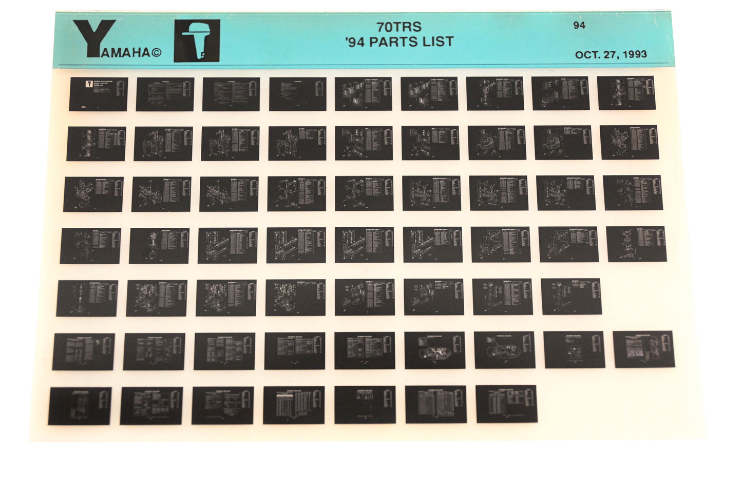 OEM Yamaha YN005-76 1994 70TRS Parts List Microfiche