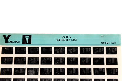 OEM Yamaha YN005-76 1994 70TRS Parts List Microfiche