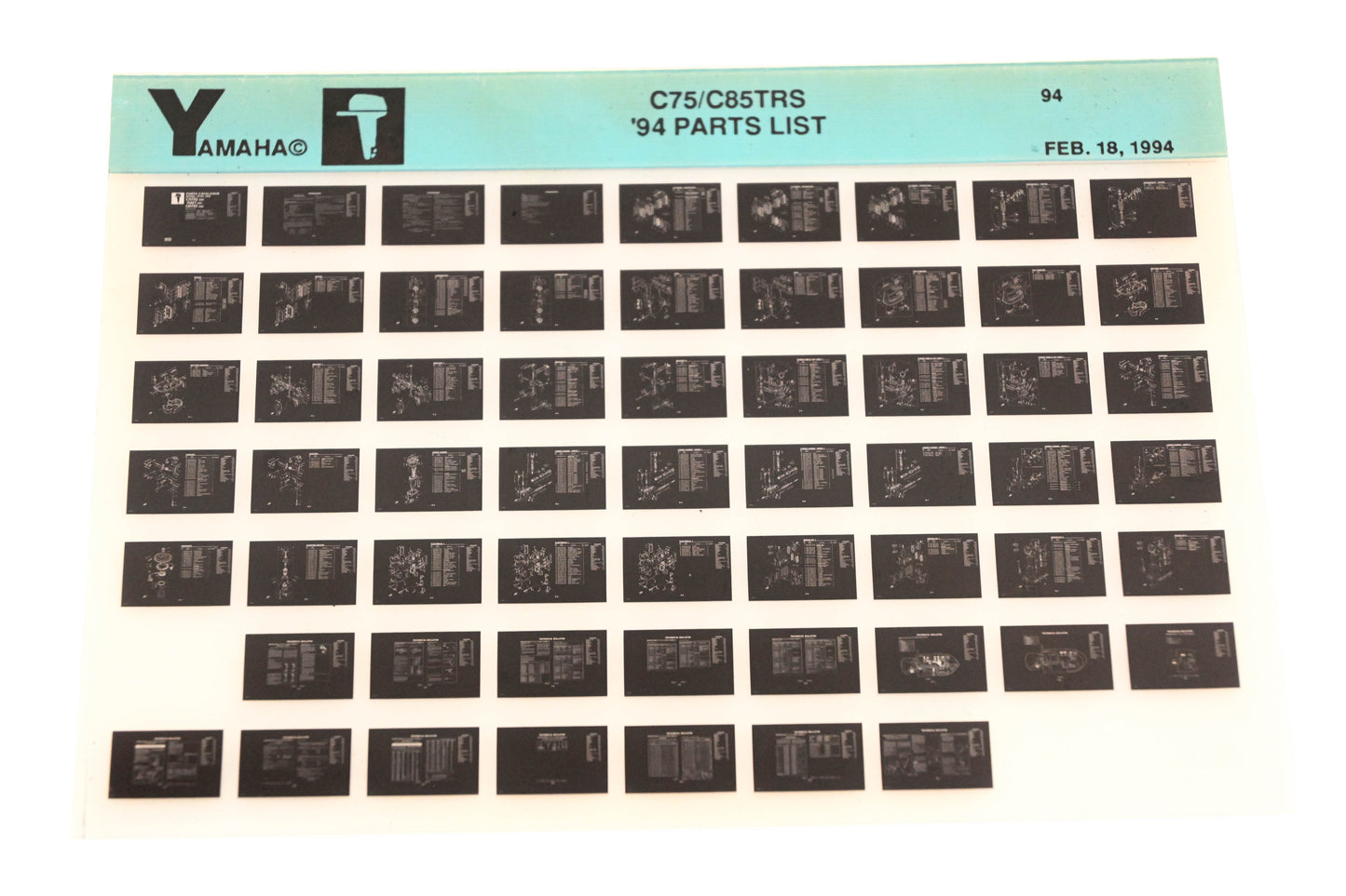 OEM Yamaha YN005-77 1994 C75/C85TRS Parts List Microfiche