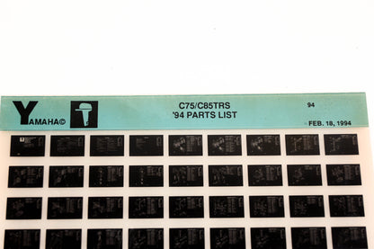 OEM Yamaha YN005-77 1994 C75/C85TRS Parts List Microfiche