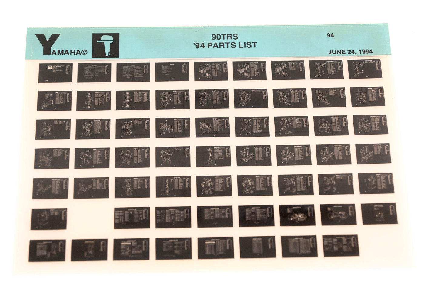OEM Yamaha YN005-78 1994 90TRS Parts List Microfiche