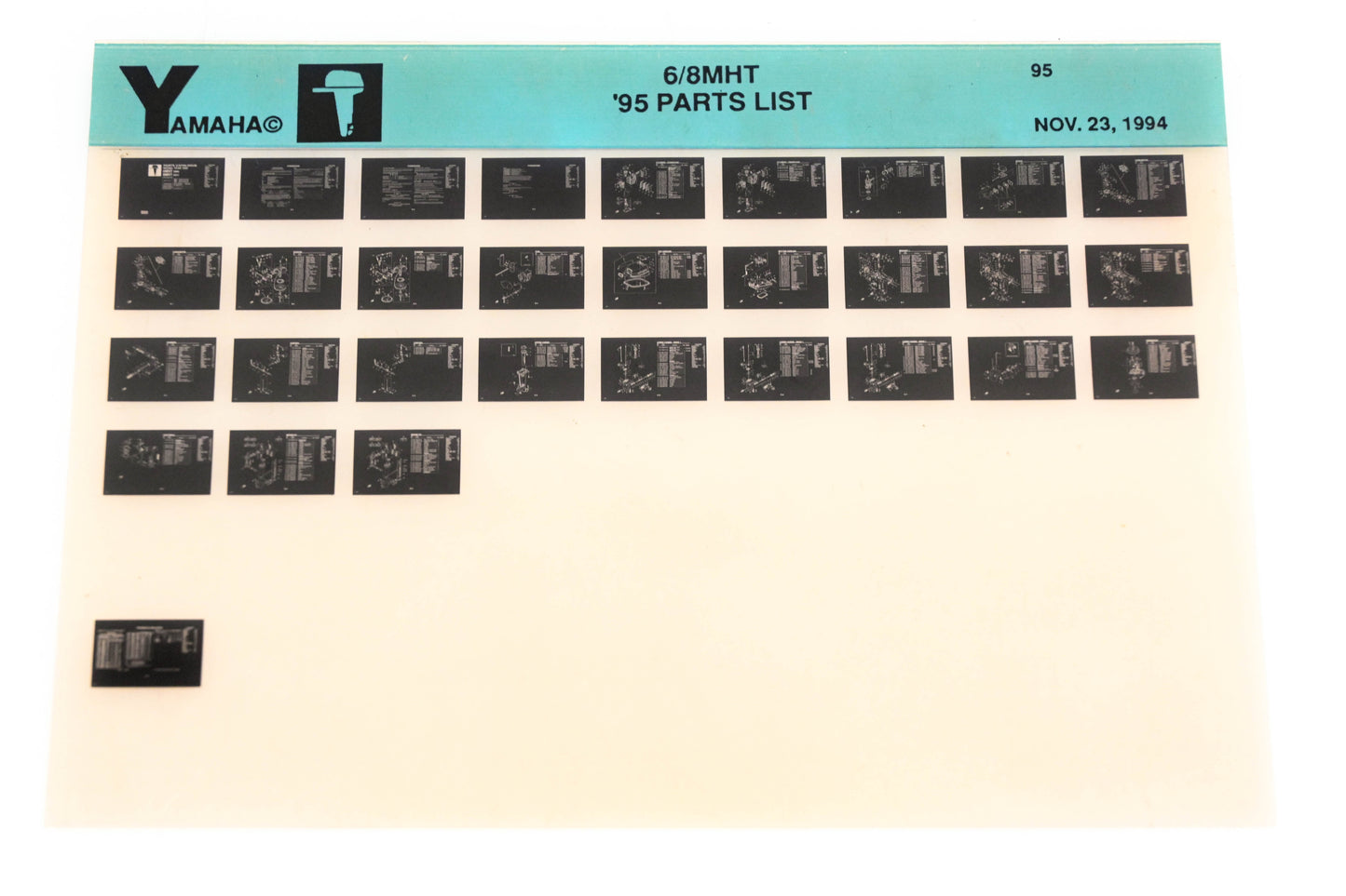 OEM Yamaha YN021-20 1995 6/8MHT Parts List Microfiche