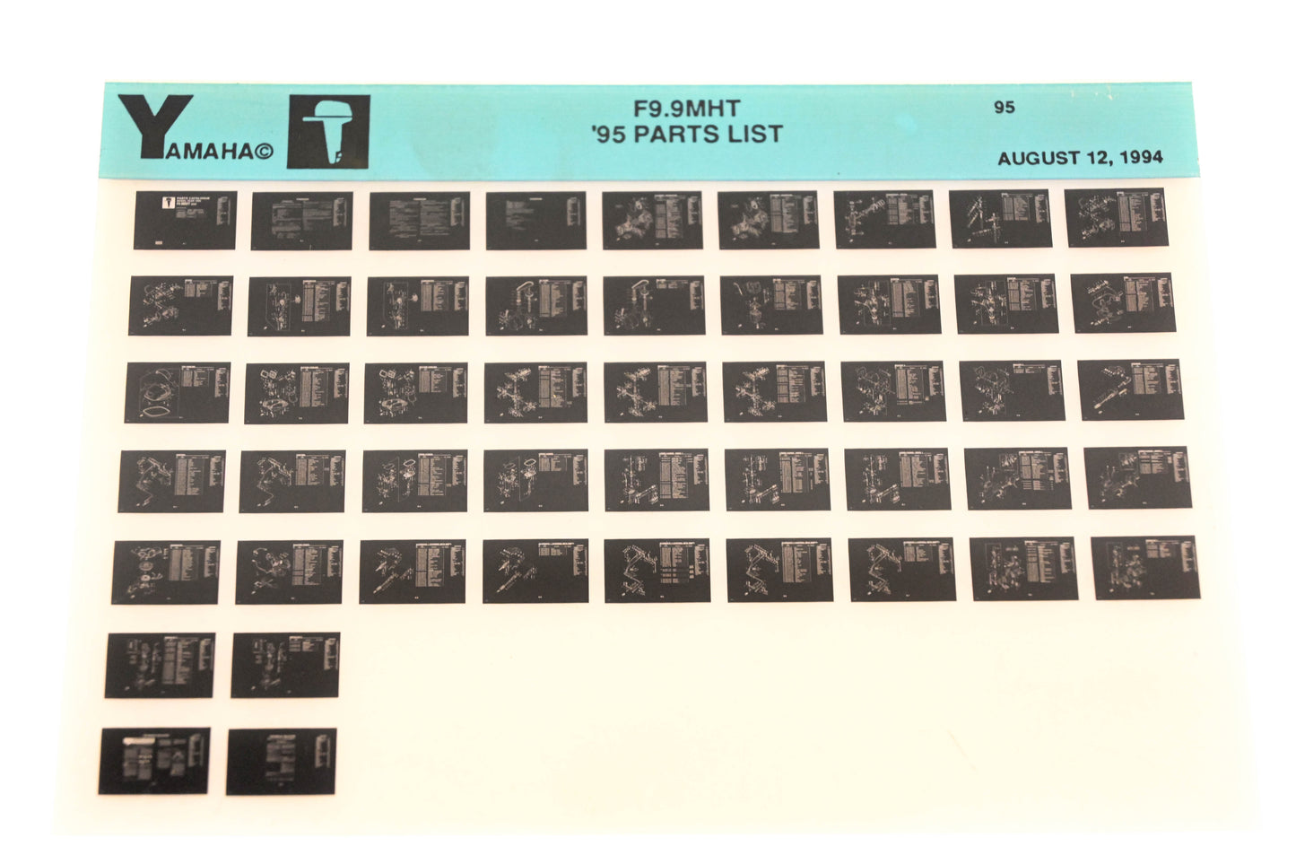 OEM Yamaha YN021-21 1995 F9.9MHT Parts List Microfiche