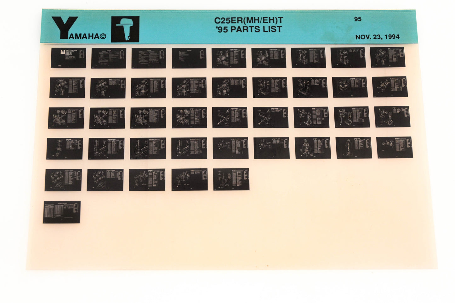 OEM Yamaha YN021-23 1995 C25ER(MH/EH)T Parts List Microfiche