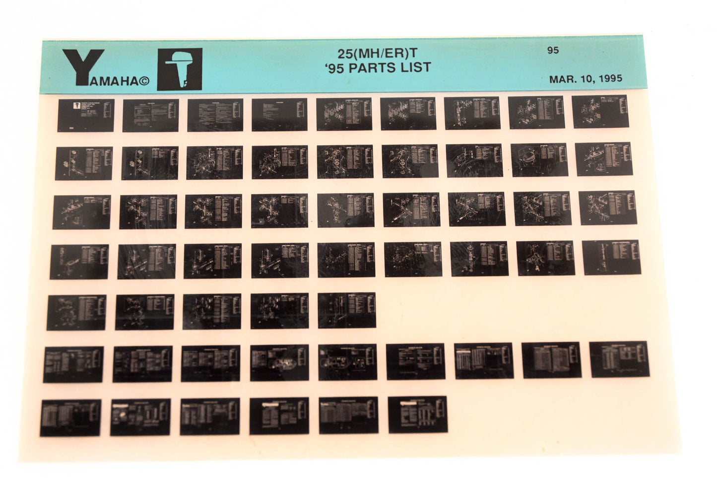 OEM Yamaha YN021-26 1995 25(MH/ER)T Parts List Microfiche