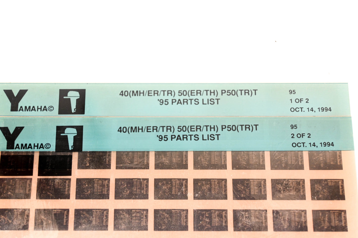 OEM Yamaha YN021-27 1995 40(MH/ER/TR) 50(ER/TH) P50(TR)T Parts List Microfiche Lot