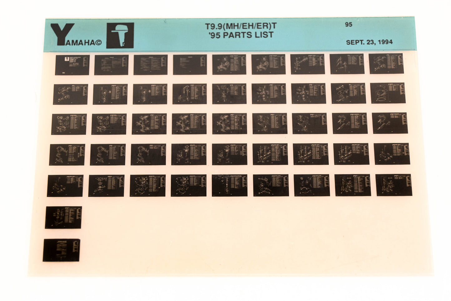 OEM Yamaha YN021-28 1995 T9.9(MH/EH/ER)T Parts List Microfiche