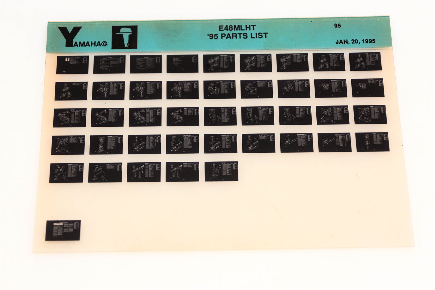 OEM Yamaha YN021-33 1995 E48MLHT Parts List Microfiche