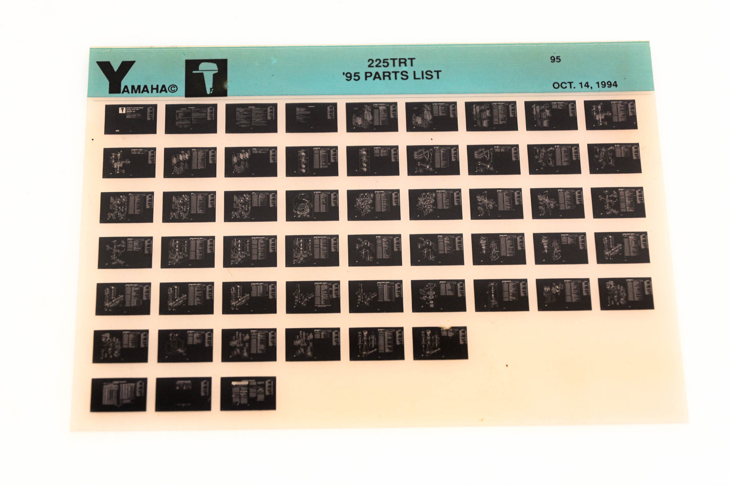 OEM Yamaha YN021-34 1995 225TRT Parts List Microfiche