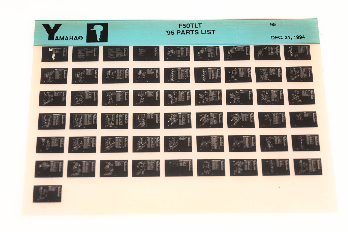 OEM Yamaha YN021-35 1995 F50TLT Parts List Microfiche