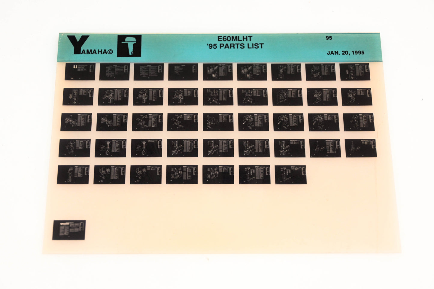 OEM Yamaha YN021-37 1995 E60MLHT Parts List Microfiche