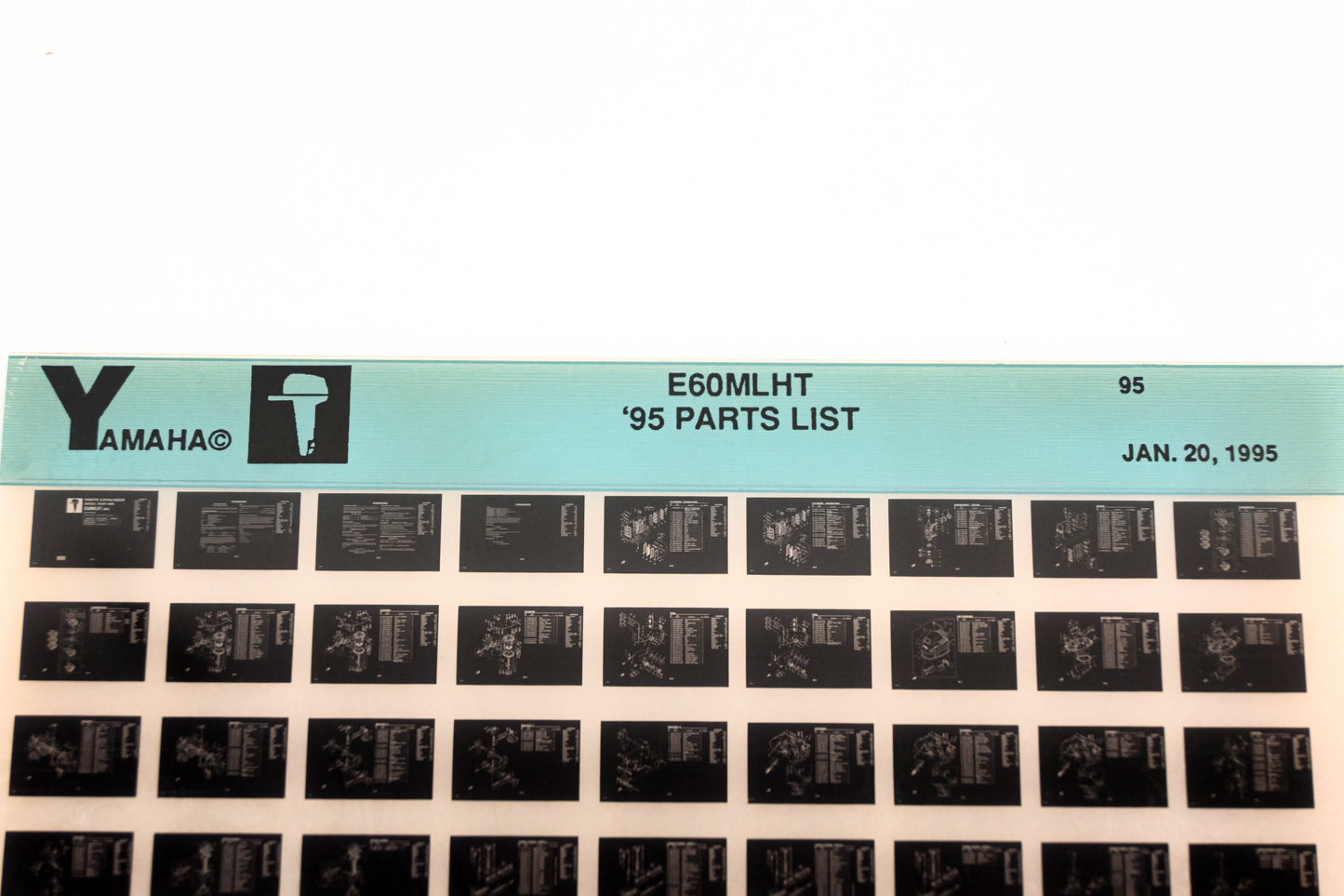 OEM Yamaha YN021-37 1995 E60MLHT Parts List Microfiche