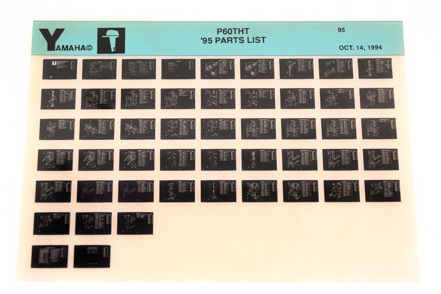OEM Yamaha YN021-38 1995 P60THT Parts List Microfiche