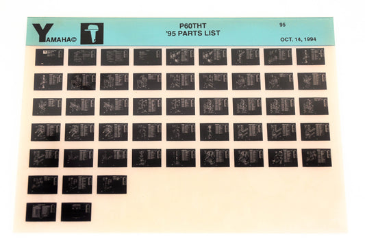 OEM Yamaha YN021-38 1995 P60THT Parts List Microfiche