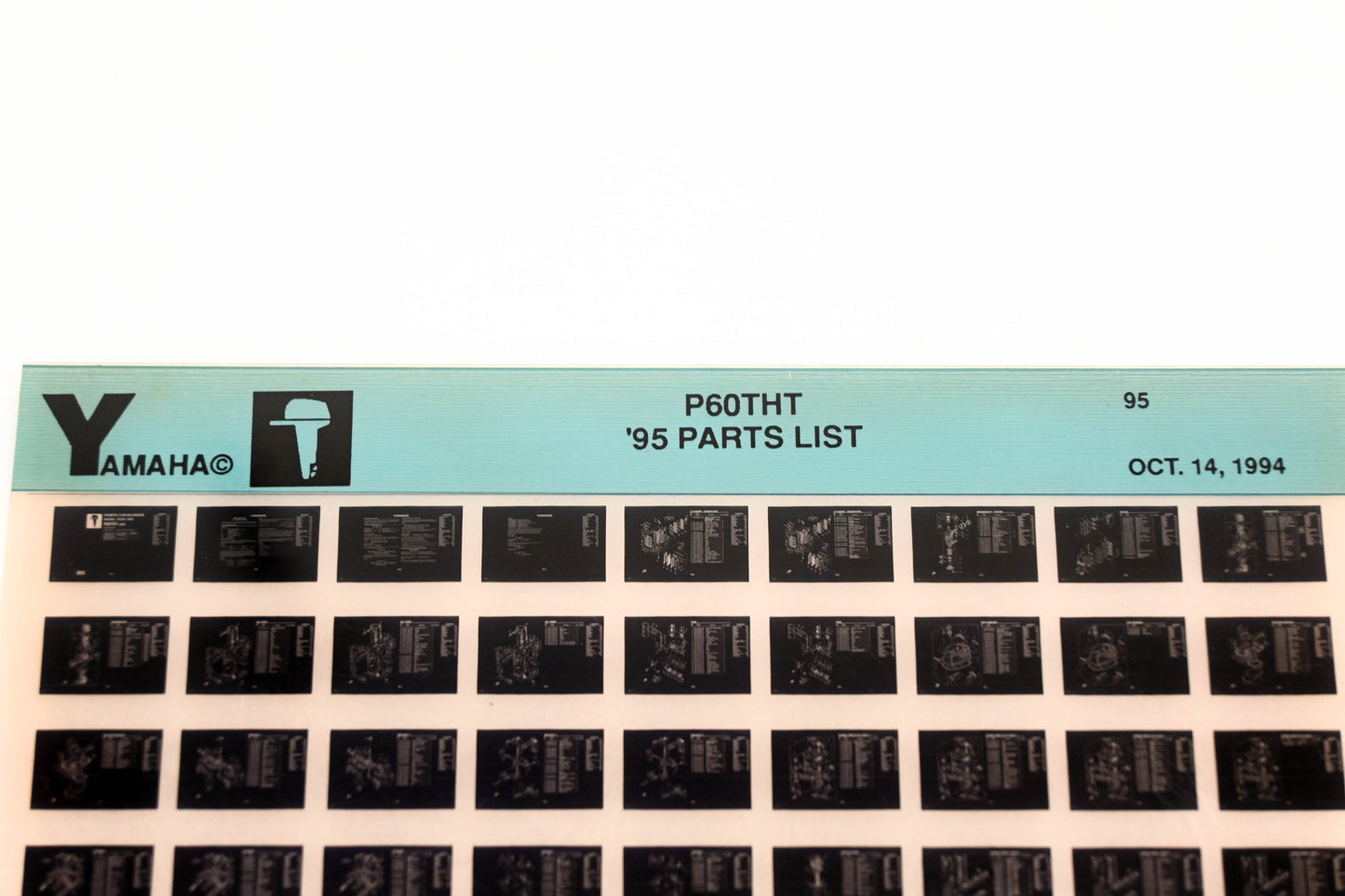 OEM Yamaha YN021-38 1995 P60THT Parts List Microfiche