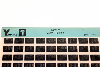 OEM Yamaha YN021-38 1995 P60THT Parts List Microfiche