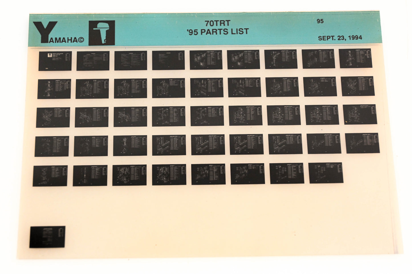 OEM Yamaha YN021-39 1995 70TRT Parts List Microfiche