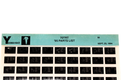 OEM Yamaha YN021-39 1995 70TRT Parts List Microfiche