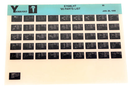 OEM Yamaha YN021-40 1995 E75MLHT Parts List Microfiche
