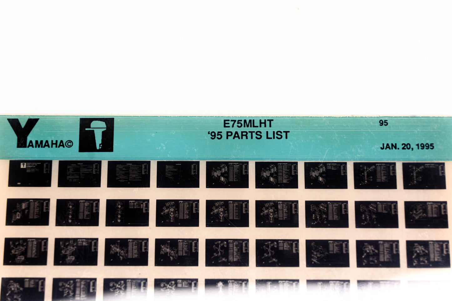 OEM Yamaha YN021-40 1995 E75MLHT Parts List Microfiche