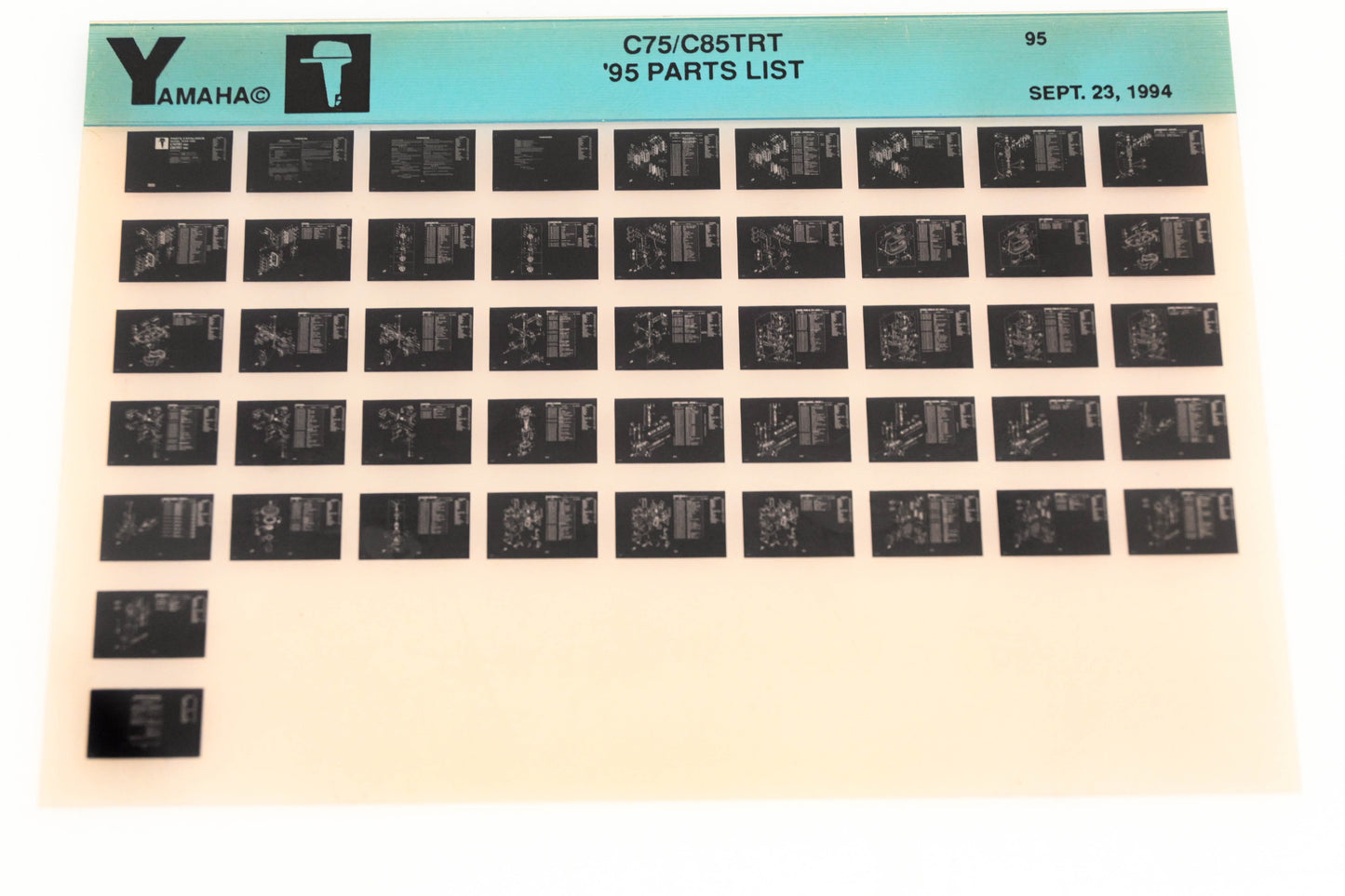 OEM Yamaha YN021-41 1995 C75/C85TRT Parts List Microfiche