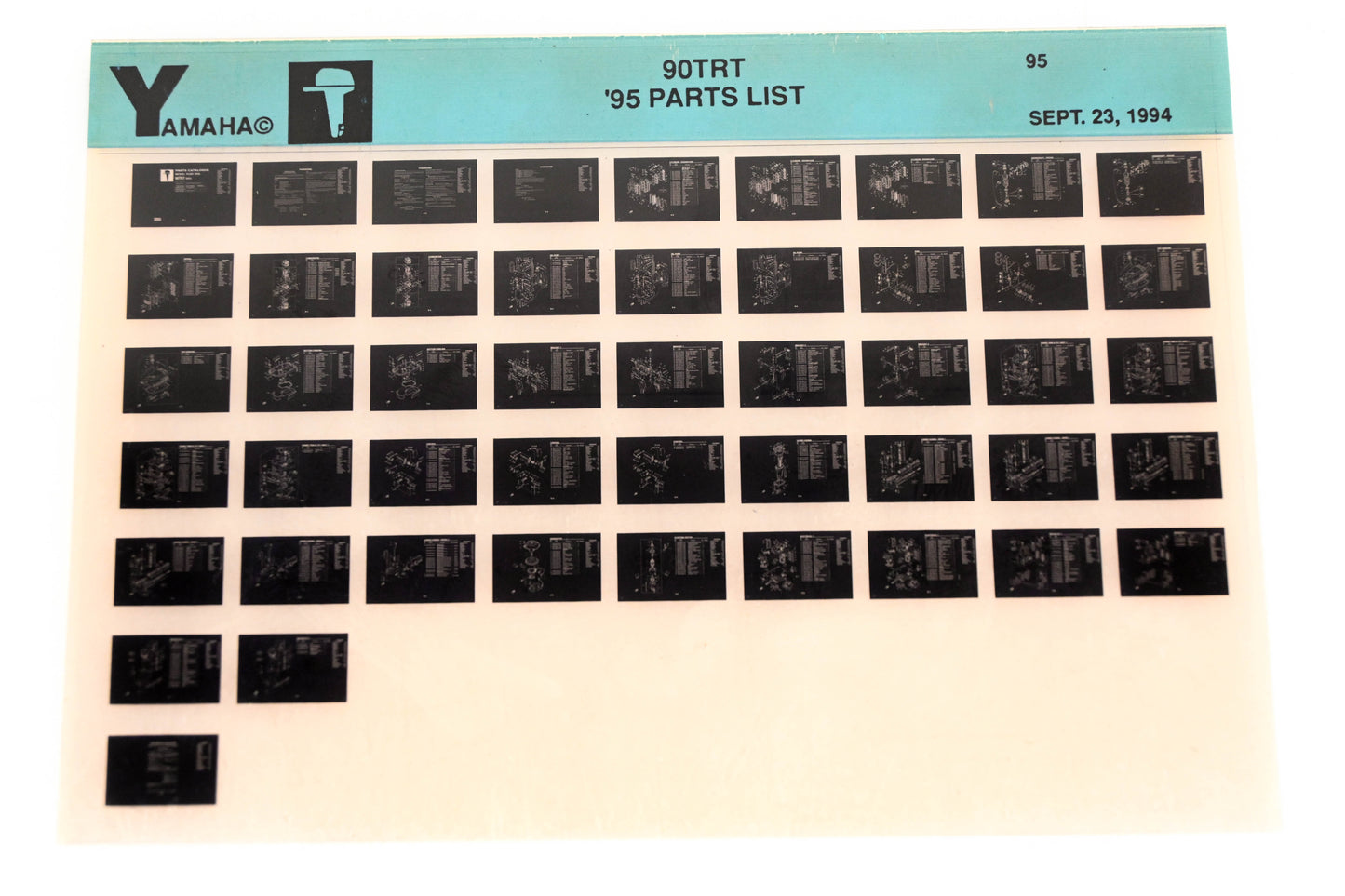 OEM Yamaha YN021-42 1995 90TRT Parts List Microfiche