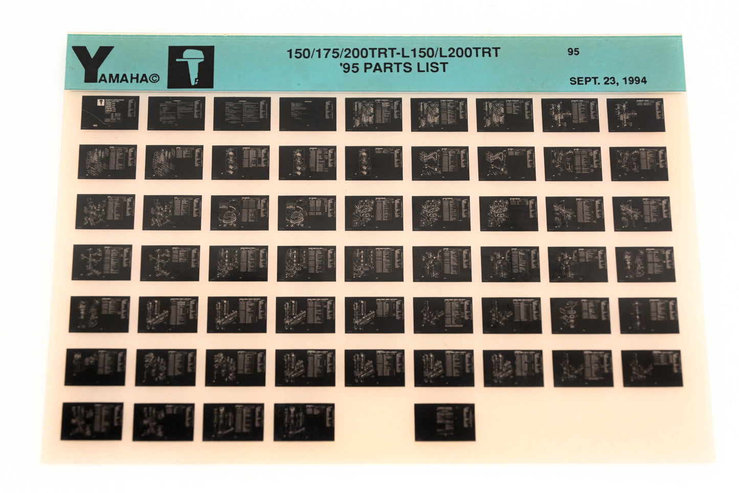OEM Yamaha YN021-47 1995 150/175/200TRT-L150/L200TRT Parts List Microfiche