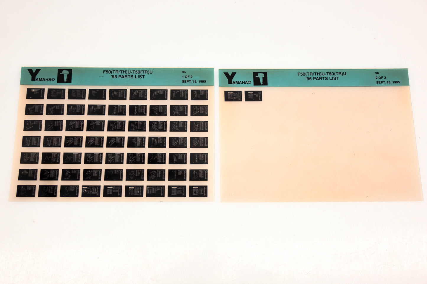 OEM Yamaha YN021-48 1996 F50(TR/TH)U-T50(TR)U Parts List Microfiche Lot