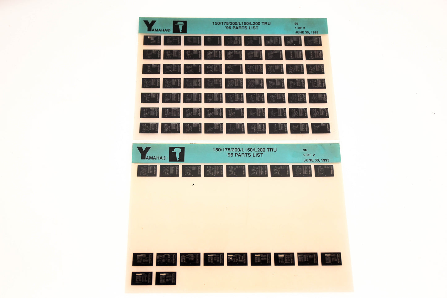 OEM Yamaha YN021-49 1996 150/175/200/L150/L200 TRU Parts List Microfiche Lot