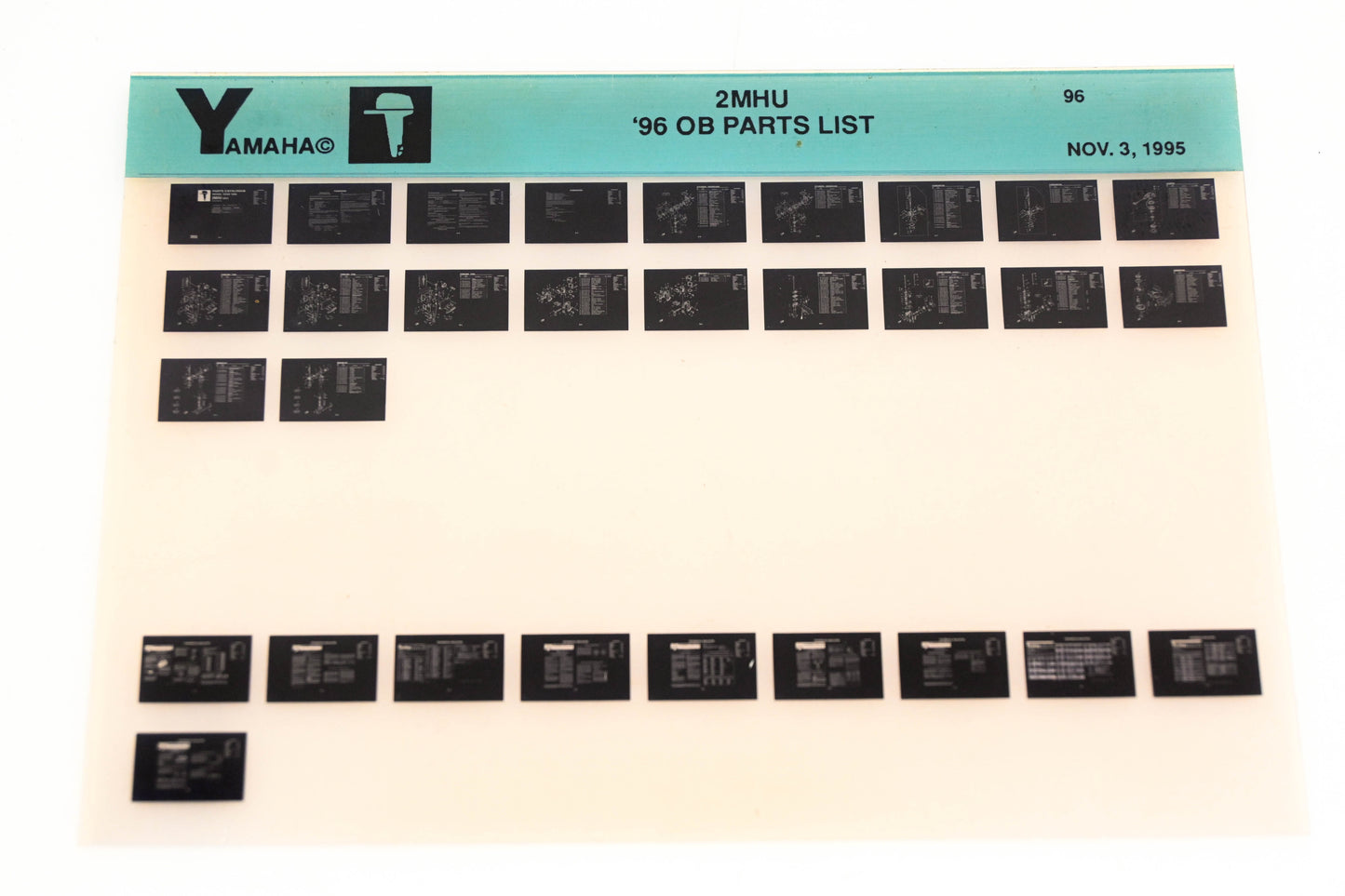 OEM Yamaha YN021-50 1996 2MHU Outboard Parts List Microfiche