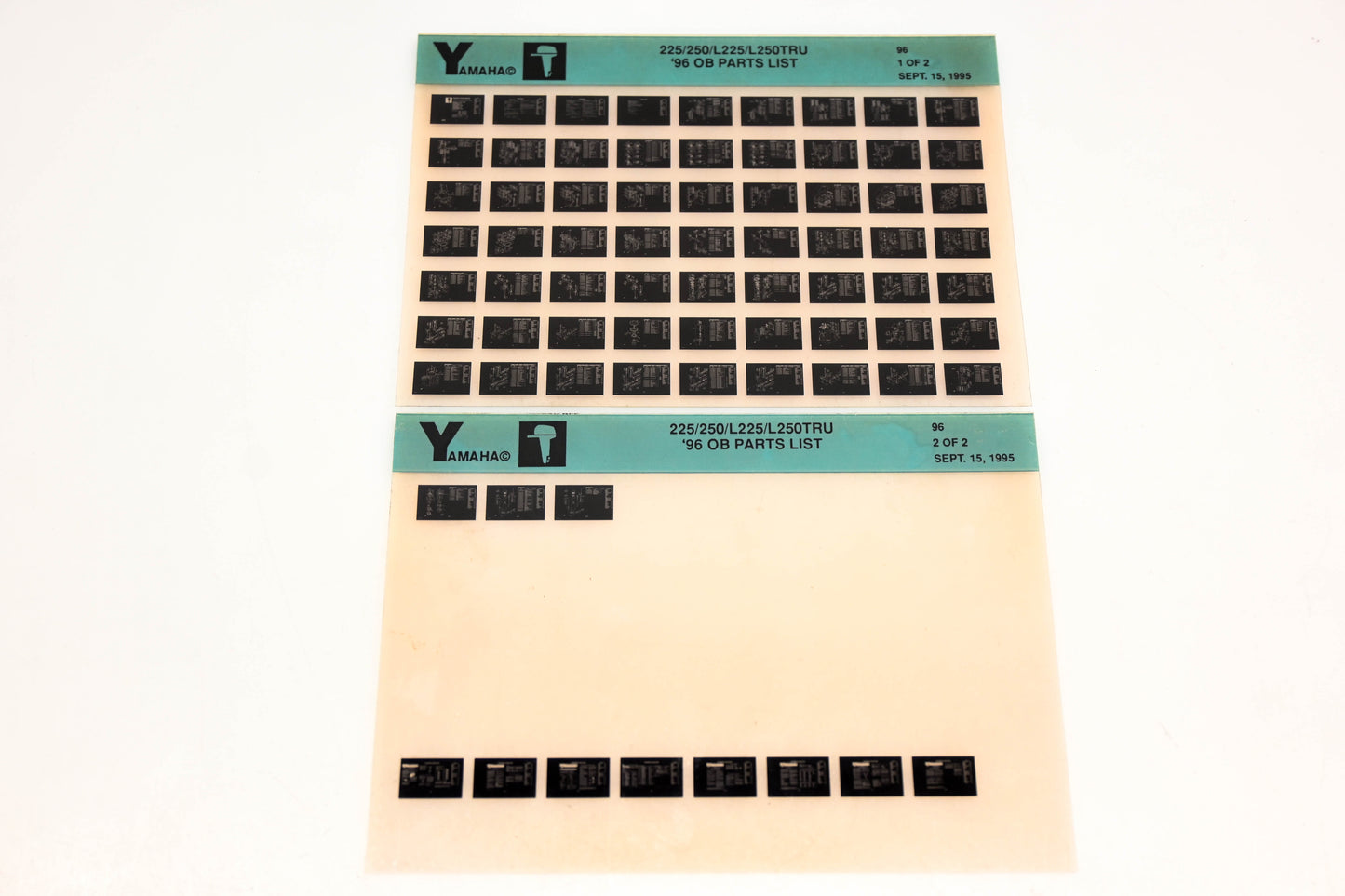 OEM Yamaha YN021-51 1996 225/250/L225/L250TRU Outboard Parts List Microfiche Lot
