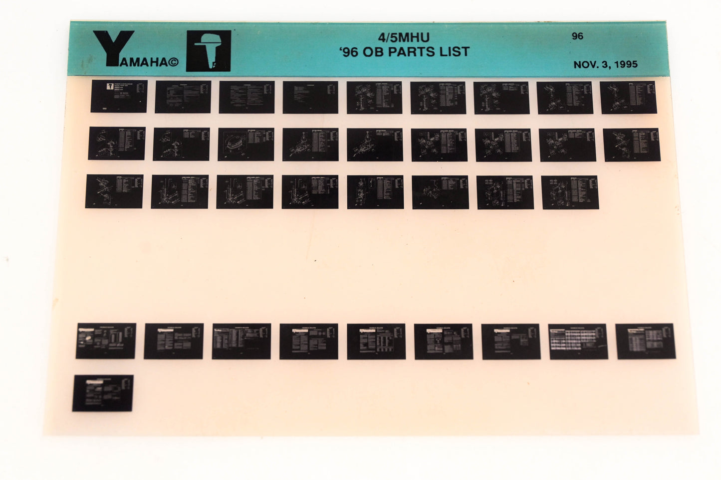 OEM Yamaha YN021-53 1996 4/5MHU Outboard Parts List Microfiche