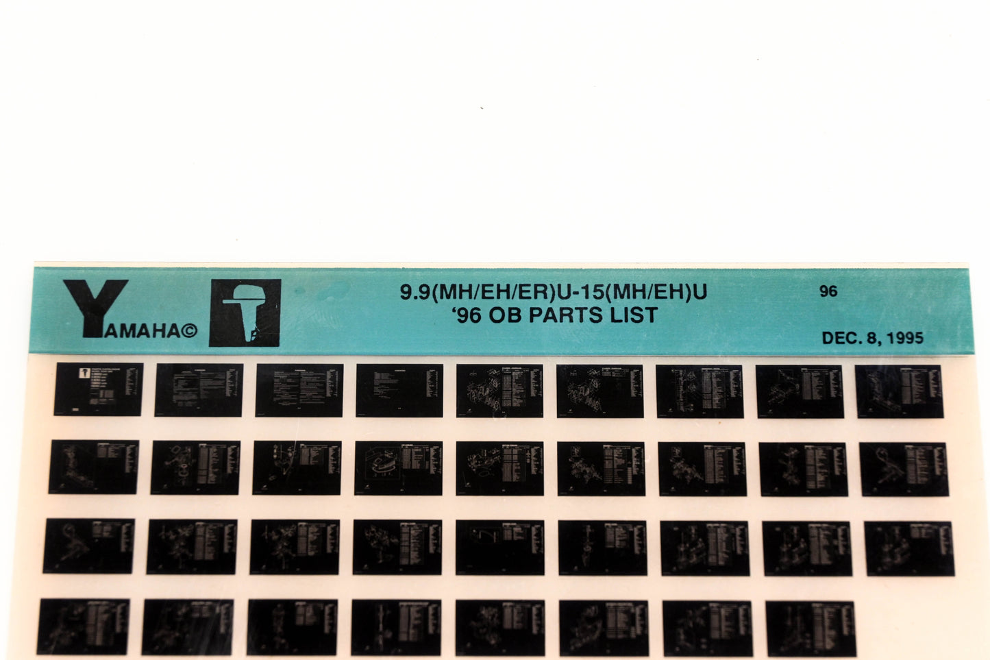 OEM Yamaha YN021-55 1996 9.9(MH/EH/ER)U-15(MH/EH)U Outboard Parts List Microfiche