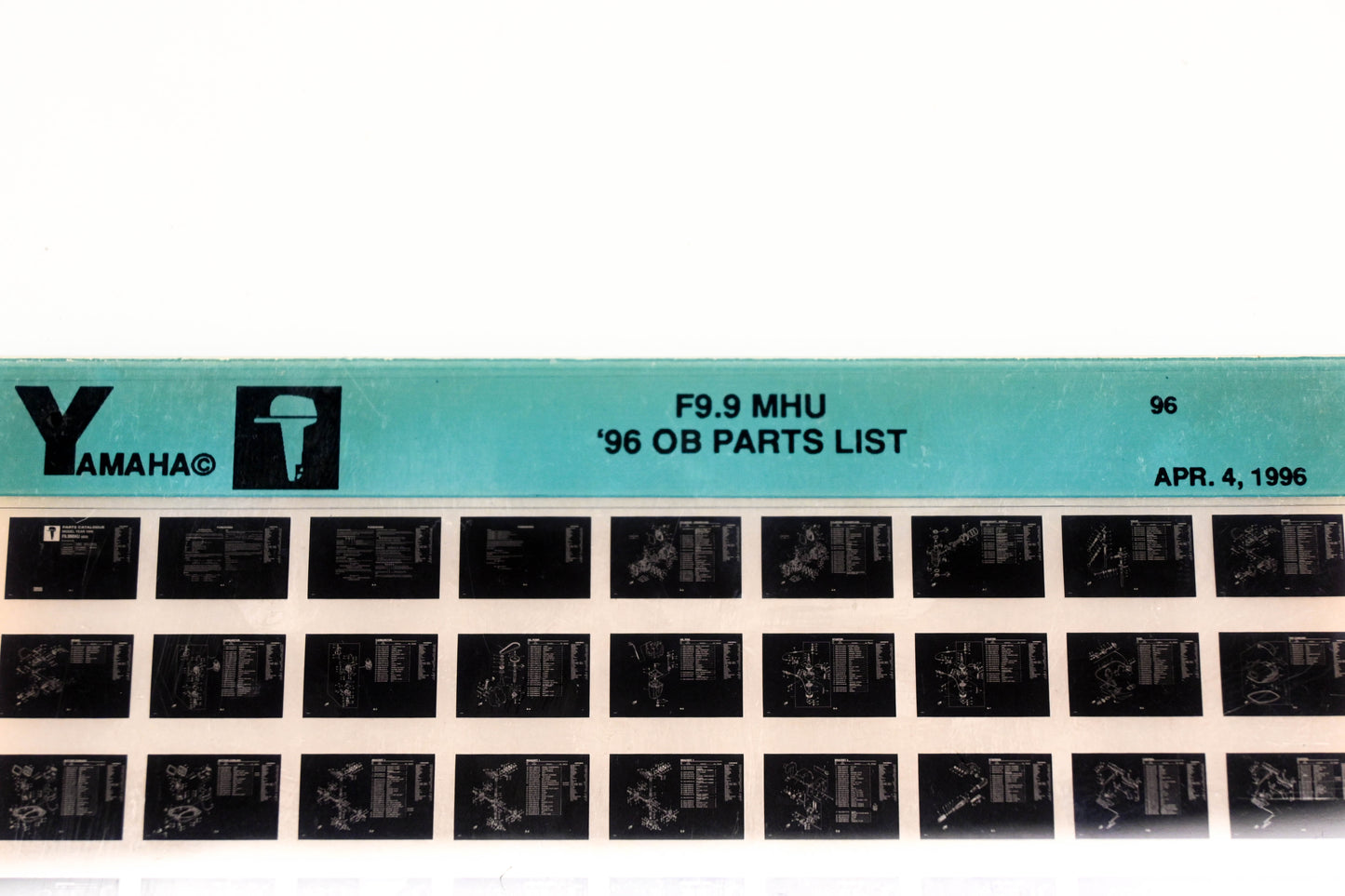 OEM Yamaha YN021-57 1996 F9.9 MHU Outboard Parts List Microfiche