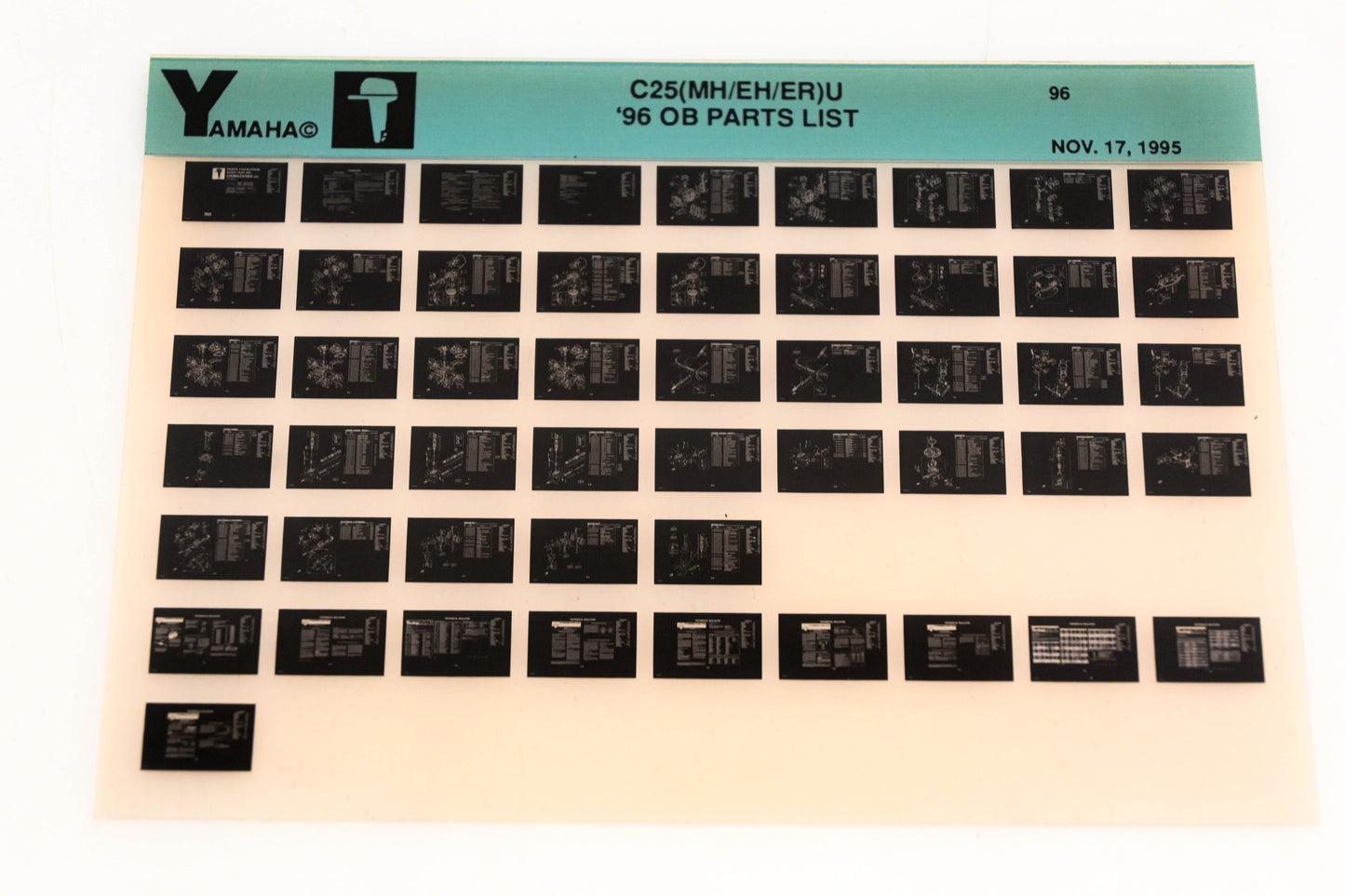 OEM Yamaha YN021-60 1996 C25(MH/EH/ER)U Outboard Parts List Microfiche