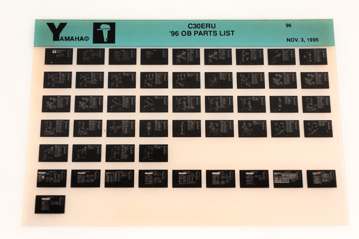 OEM Yamaha YN021-61 1996 C30ERU Outboard Parts List Microfiche
