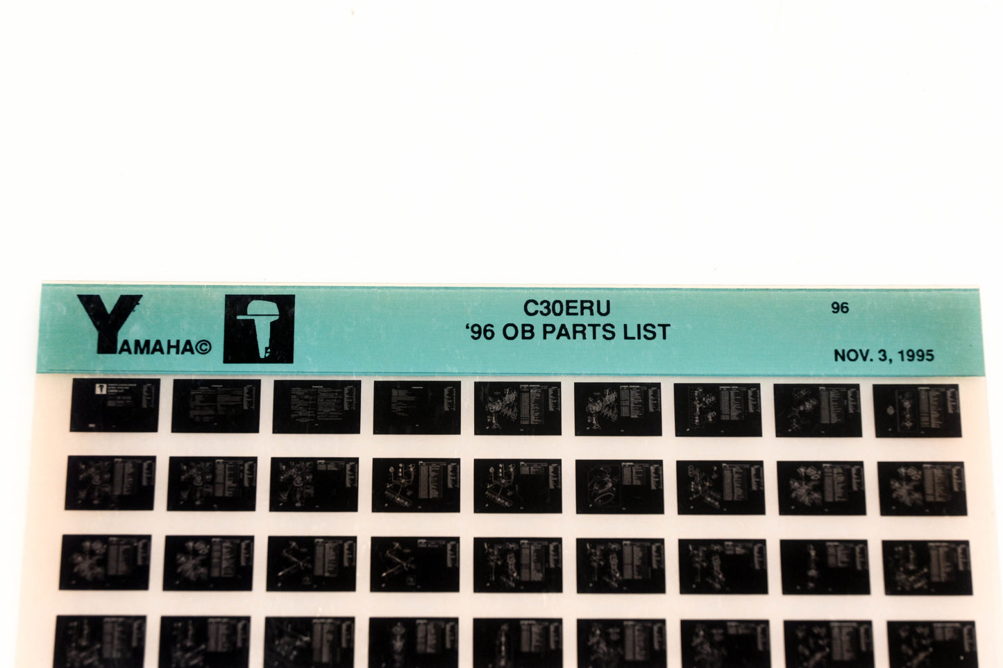 OEM Yamaha YN021-61 1996 C30ERU Outboard Parts List Microfiche