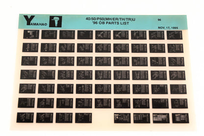 OEM Yamaha YN021-63 1996 40/50/P50(MH/ER/TH/TR)U Outboard Parts List Microfiche