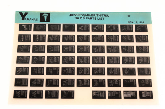 OEM Yamaha YN021-63 1996 40/50/P50(MH/ER/TH/TR)U Outboard Parts List Microfiche