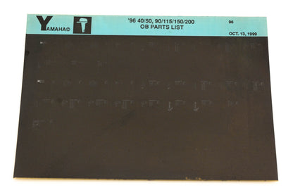 OEM Yamaha YN021-64 1996 40/50, 90/115/150/200 Outboard Parts List Microfiche