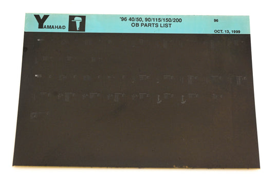 OEM Yamaha YN021-64 1996 40/50, 90/115/150/200 Outboard Parts List Microfiche